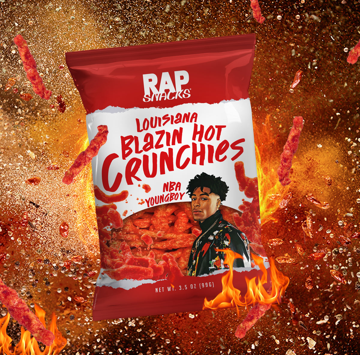 NBA YoungBoy Blazin Hot Crunchies | 6 Bags – OFFICIAL RAP SNACKS